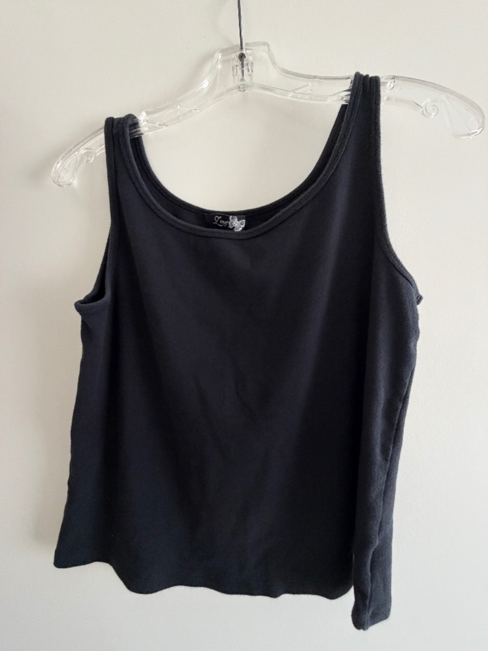 Lena Woman Black 100% Cotton Tank Top Size 1X Sleeveless Basic